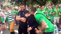 Les supporters irlandais charment une policière française