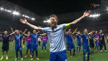 O arrepiante e histórico festejo da Islândia com os seus adeptos após vitória frente à Inglaterra