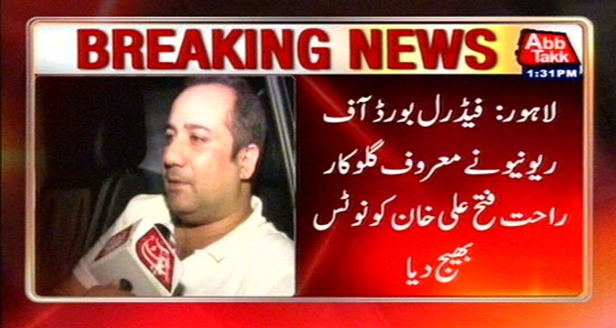 FBR Issues Notice To Folk Singer Rahat Fateh Ali Khan