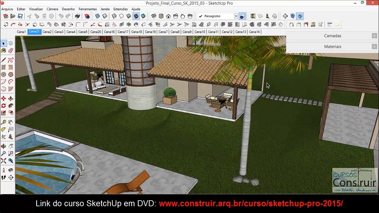 Curso SketchUp Básico Gratuito 17/40: Modelagem de telhados com 1 água