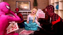 Frozen Elsa Kaçırılıyor  !  Örümcek Adam ve Pembe Spidergirl Maleficent , Anna ,