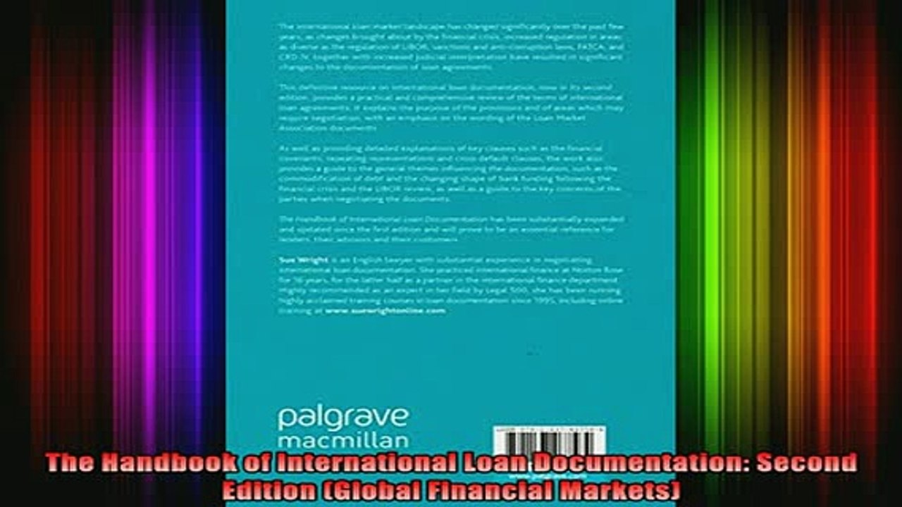 READ book  The Handbook of International Loan Documentation Second Edition Global Financial Full Ebook Online Free