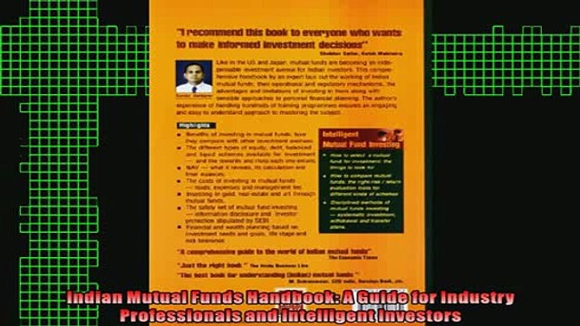 READ book Indian Mutual Funds Handbook A Guide for Industry Professionals and Intelligent Investors Full Ebook Online Free