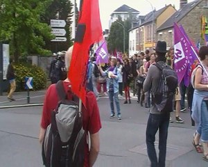 Manifestation syndicale  sous haute surveillance Rennes le 28 06 016