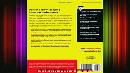 READ book  Job Interviews For Dummies Full Free