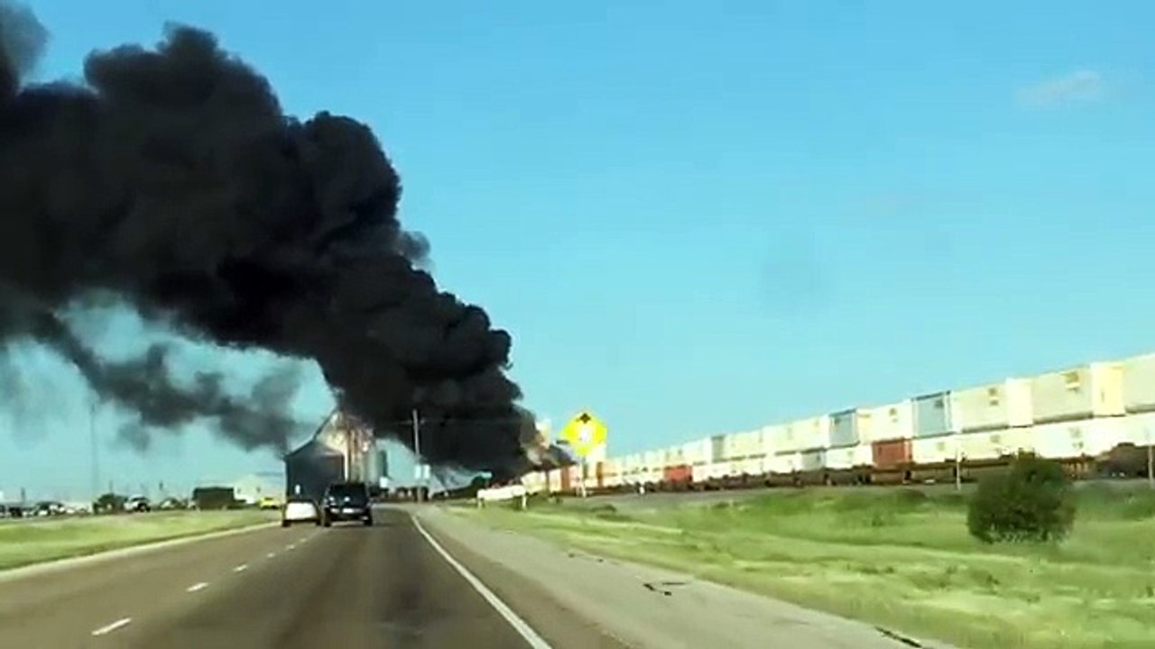 Derik Lattig says couple captures video after TX Panhandle train crash