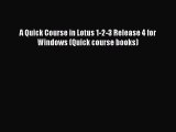 [PDF] A Quick Course in Lotus 1-2-3 Release 4 for Windows (Quick course books) [Read] Online