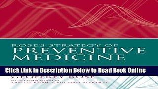 Read Rose s Strategy of Preventive Medicine  PDF Online