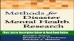 Download Methods for Disaster Mental Health Research  Ebook Online