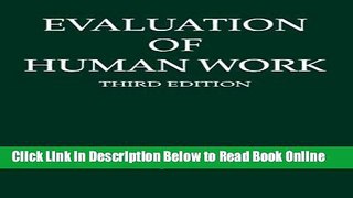 Read Evaluation of Human Work, 3rd Edition  PDF Free