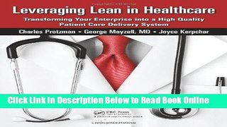 Download Leveraging Lean in Healthcare: Transforming Your Enterprise into a High Quality Patient