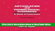 Read Articulation   Phonological Disorders: A Book Of Exercises (Religious Contours of