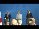 Berlino - Conferenza stampa Renzi - Merkel - Hollande (27.06.16)