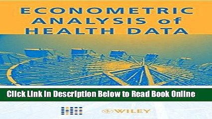 Read Econometric Analysis of Health Data  Ebook Free