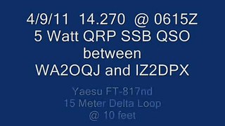 WA2OQJ's 20 meter 5 Watt QRP SSB QSO with IZ2DPX