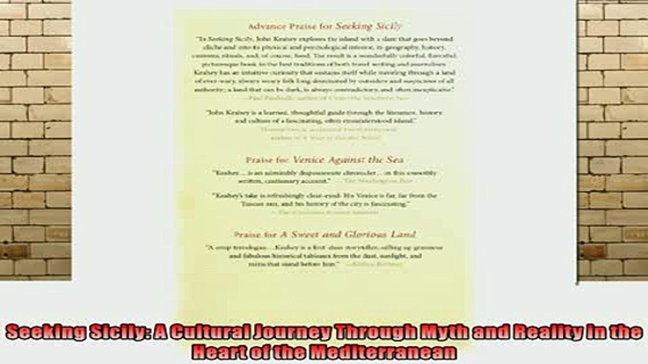 DOWNLOAD FREE Ebooks  Seeking Sicily A Cultural Journey Through Myth and Reality in the Heart of the Full EBook