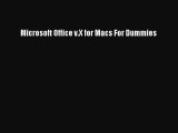 Read Microsoft Office v.X for Macs For Dummies Ebook Free