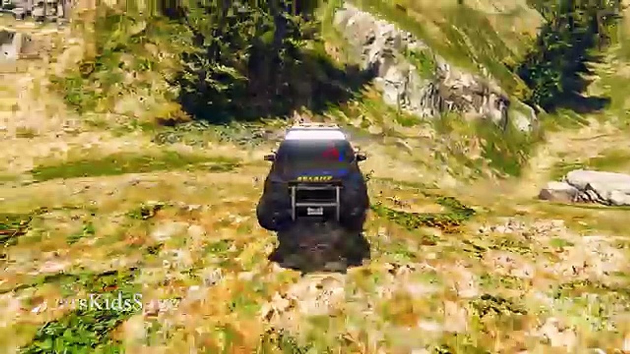 Mobil-MOBIL POLISI di Spiderman Kartun untuk anak-Anak dan Pembibitan Sajak Lagu untuk anak-Anak