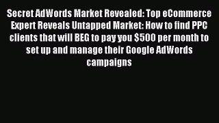 Download Secret AdWords Market Revealed: Top eCommerce Expert Reveals Untapped Market: How