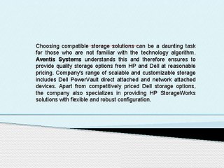 Look up to Aventis Systems for Choosing Suitable Storage Solutions
