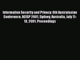 Read Information Security and Privacy: 6th Australasian Conference ACISP 2001 Sydney Australia