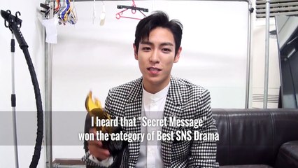 BEST SNS DRAMA – Secret Message! T.O.P from BIGBANG Accepts The Award!