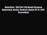 Read Algorithms - ESA 2001: 9th Annual European Symposium Aarhus Denmark August 28-31 2001