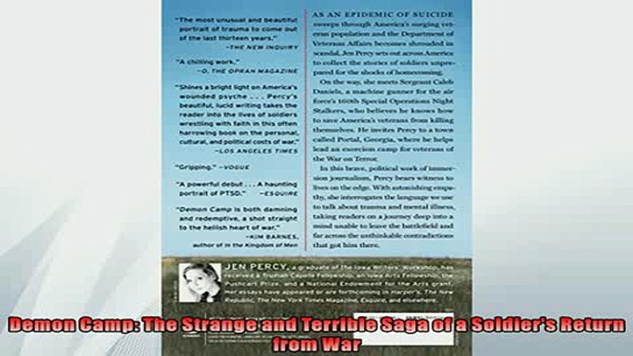 Free PDF Downlaod  Demon Camp The Strange and Terrible Saga of a Soldiers Return from War  BOOK ONLINE