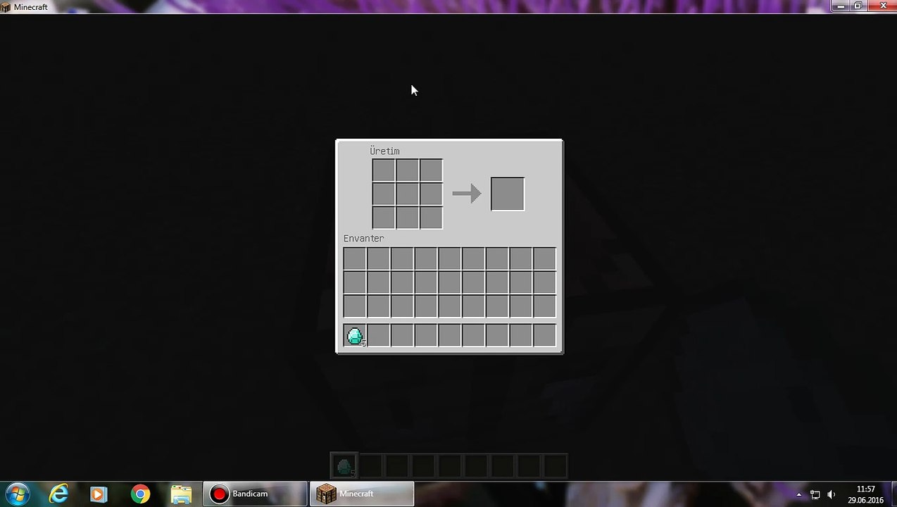 Minecraft elmas kask yapım