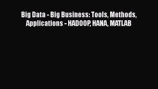 Download Big Data - Big Business: Tools Methods Applications - HADOOP HANA MATLAB Ebook Online