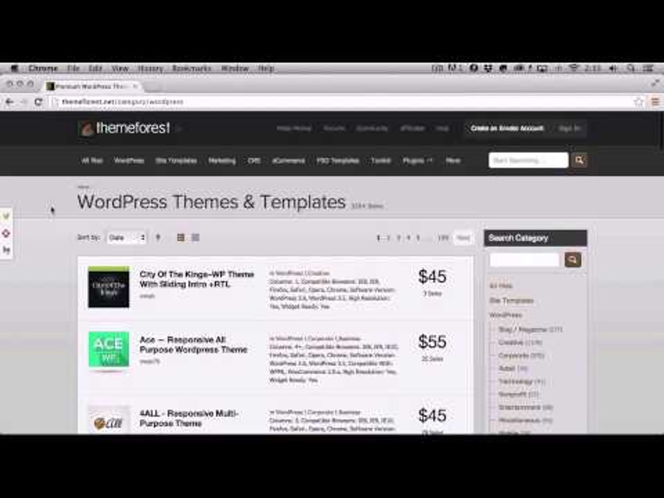 Explain the work Theme for WordPress