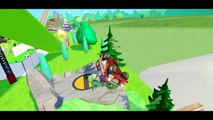 THE HULK riding his Bike with Spiderman & Disney Pixar Cars Lightning McQueen   Finger Family Song_14