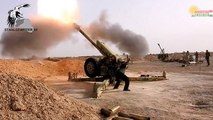 Shelling of ISIS positions with 122mm howitzer D-30A during Fallujah operation