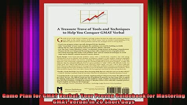 READ book Game Plan for GMAT Verbal Your Proven Guidebook for Mastering GMAT Verbal in 20 Short Full EBook
