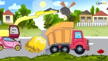 Carritos Para Niños. Un Camion Monstruo, Excavadora, Camión de Bomberos. Caricaturas de coches