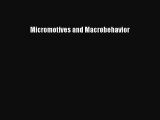 Read Micromotives and Macrobehavior Ebook Free