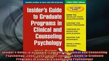 FREE DOWNLOAD  Insiders Guide to Graduate Programs in Clinical and Counseling Psychology 20082009  FREE BOOOK ONLINE