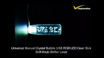 Universal Manual Crystal Bubble USB RGB LED Gear Stick Shift Knob