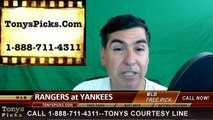 Texas Rangers vs. New York Yankees Pick Prediction MLB Baseball Odds Preview 6-27-2016