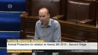 Paul Murphy TD speaks in favor of a ban on hare coursing.