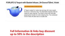 FORLIFE Q Teapot with Basket Infuser, 24-Ounce/720ml, Violet