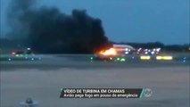Avião com 241 pessoas a bordo pega fogo durante pouso de emergência