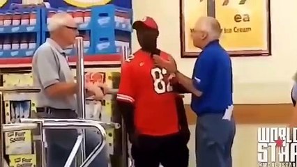 black man caught stealing meat from the supermarket (1)