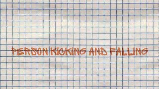 person kicking and falling