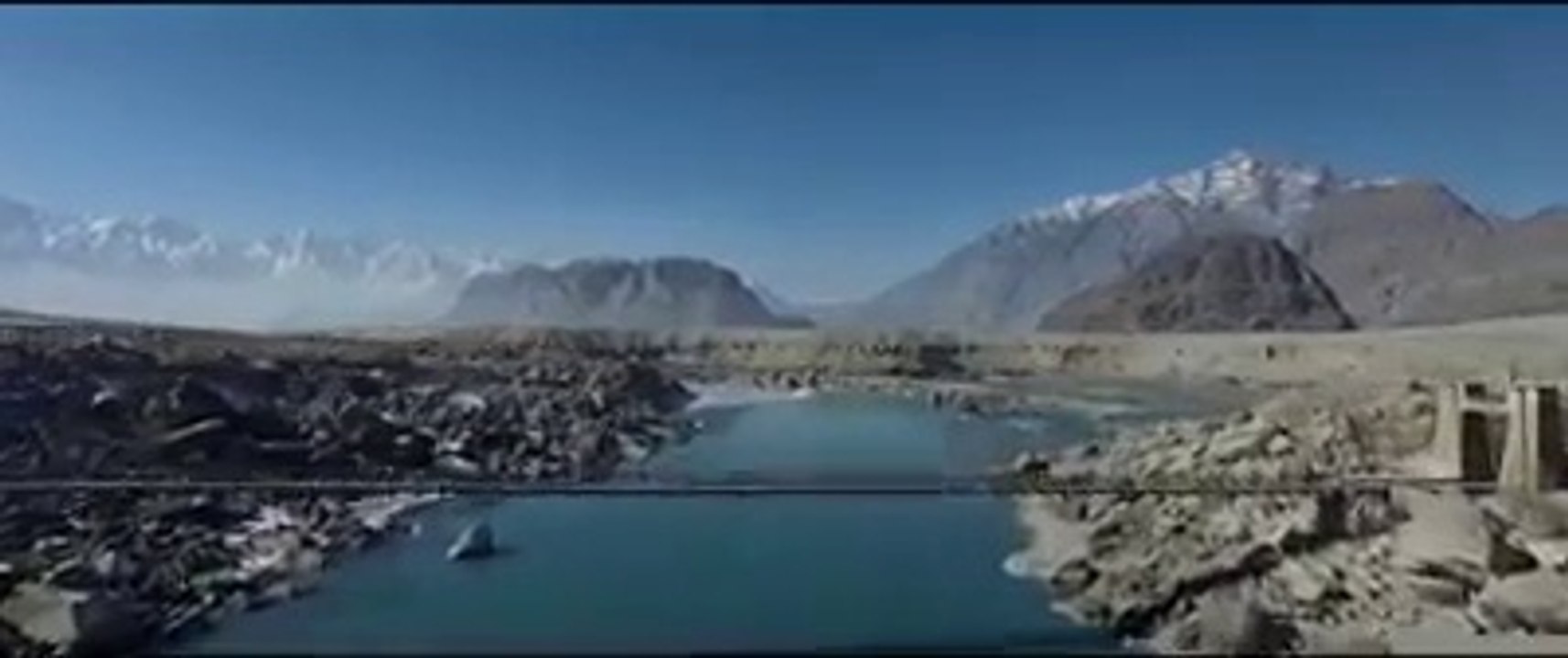 Panoramic Skardu Valley's Winter Farewell