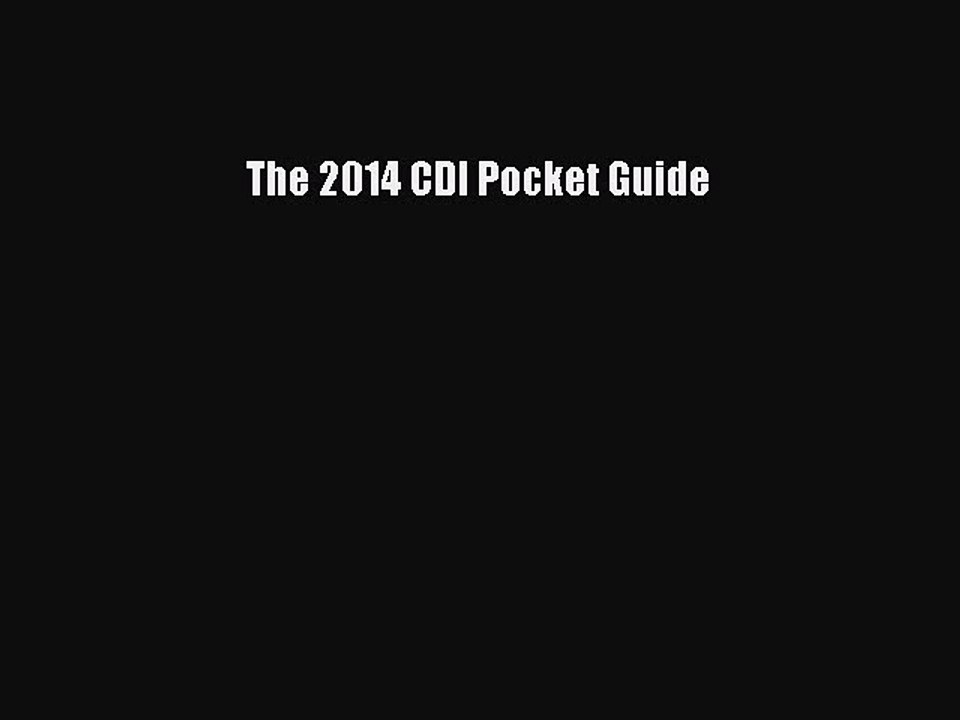 Read The 2014 CDI Pocket Guide Ebook Free