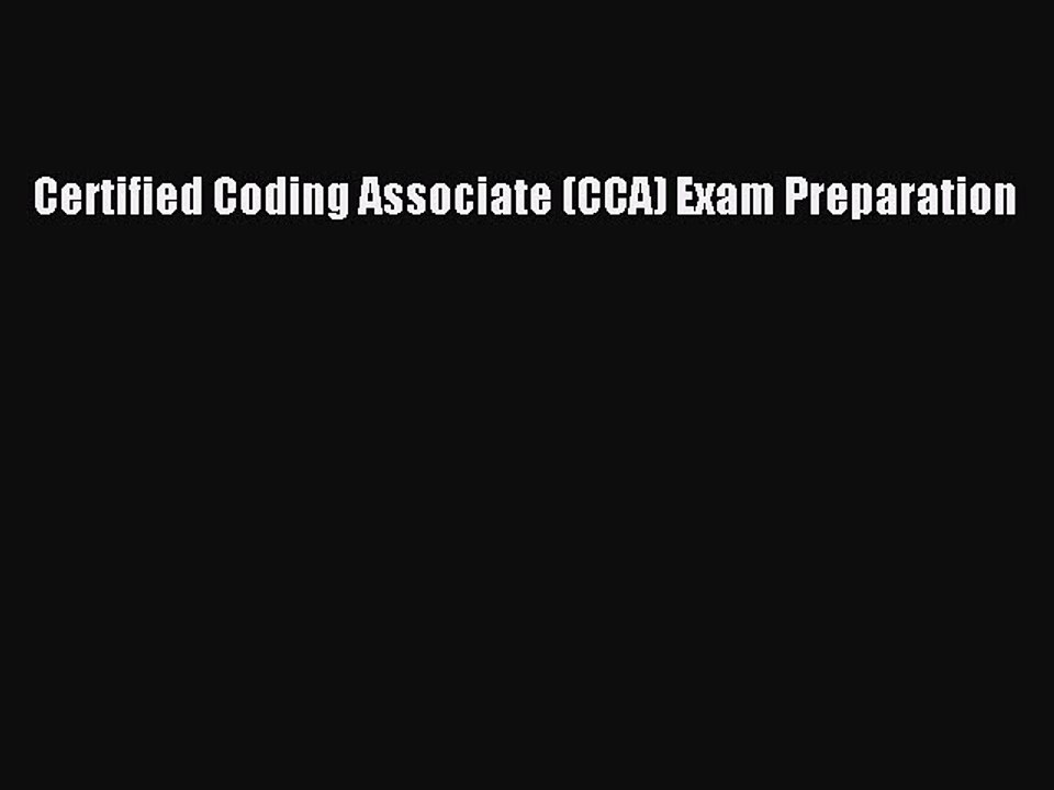 Download Certified Coding Associate (CCA) Exam Preparation PDF Online