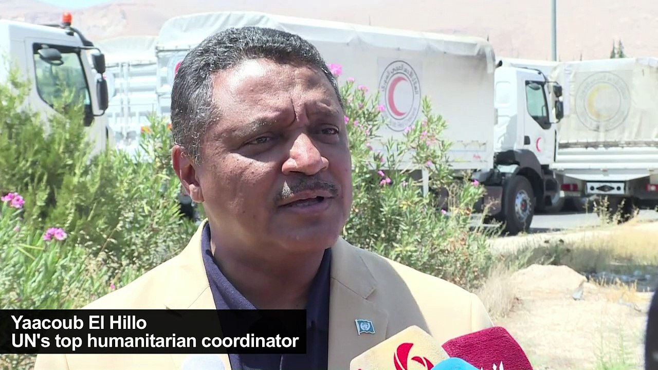 First aid convoy to 2 besieged Syria towns since 2012: Red Cross