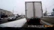 Oblivious Truck Driver Pushes Car