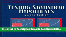 Read Testing Statistical Hypotheses (Springer Texts in Statistics)  Ebook Online